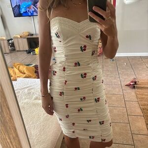 Vintage Betsey Johnson bodycon cherry dress Small